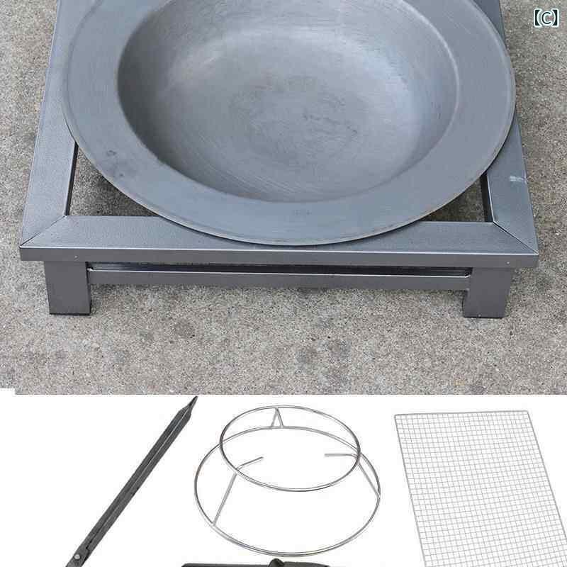 屋外炭火盆 古風鉄製暖炉 テーブル型 暖房 バーベキュー 煮茶 グリル キャンプ用 アウトドア 庭園 家庭用 鉄製耐久 火鉢 ストーブ 3