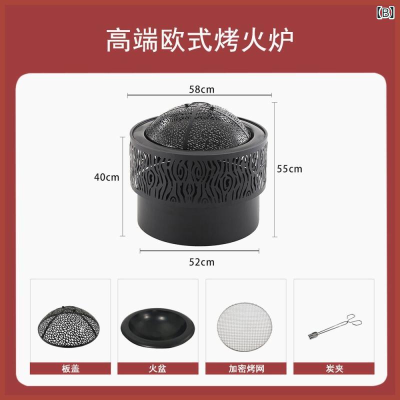 ベネフィメントショップの暖炉 囲炉裏 炭火盆 家庭用 室内外 取暖 バーベキュー 茶煮 木炭 ストーブ 秋冬 暖房 多機能 ポータブル 伝統 リビング パーティー｜アングル2