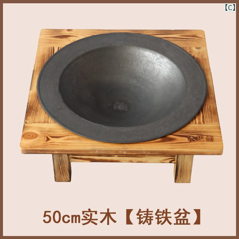 炭火盆 暖房器具 家庭用 木炭燃料 実木フレーム 鋳鉄製 古風囲炉裏 煮茶対応 室内...