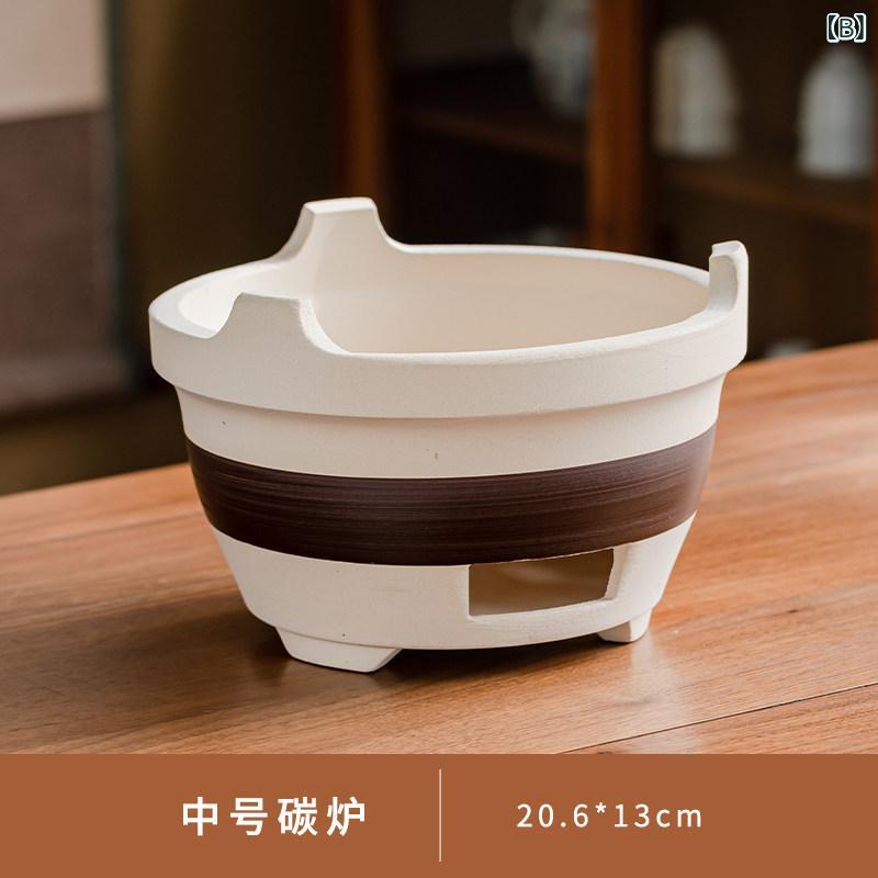 炭火炉 囲炉裏風 木炭用 陶土製 家庭用 室内暖房 煮茶 屋外バーベキュー 耐久性 機能的 2