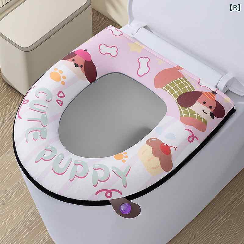 ベネフィメントショップの便座カバー トイレ用品 トイレシート 椅子用クッション 衛生用品 防水 PU素材 汚れ防止 洗濯不要 拭ける ラバークッション ふかふか クッション性 抗菌防臭 速乾 清潔 高品質 耐久性 傷防止 便座シート 簡単設置 ファスナー式 チャック式 着脱式｜アングル2