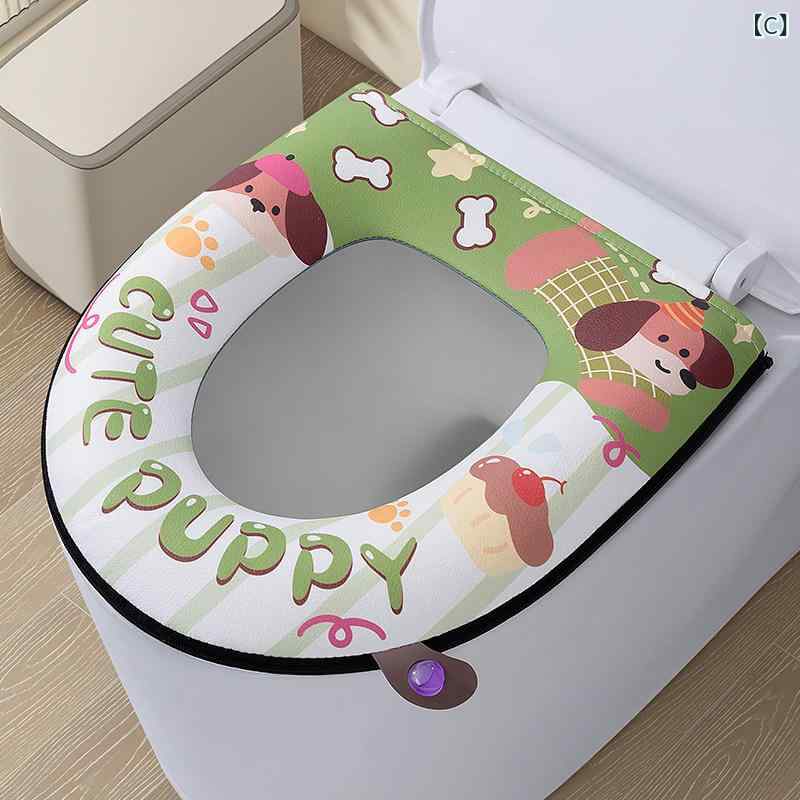 ベネフィメントショップの便座カバー トイレ用品 トイレシート 椅子用クッション 衛生用品 防水 PU素材 汚れ防止 洗濯不要 拭ける ラバークッション ふかふか クッション性 抗菌防臭 速乾 清潔 高品質 耐久性 傷防止 便座シート 簡単設置 ファスナー式 チャック式 着脱式｜アングル3