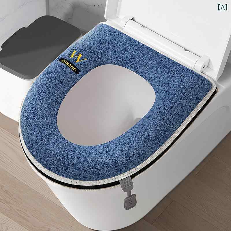 Toilet Mats - トイレ 便座カバー 家庭用 耐汚れ かわいい 柄 厚手 クッション ジッパー式 保温 ソフト素材 通年使用 快適 座り心地
