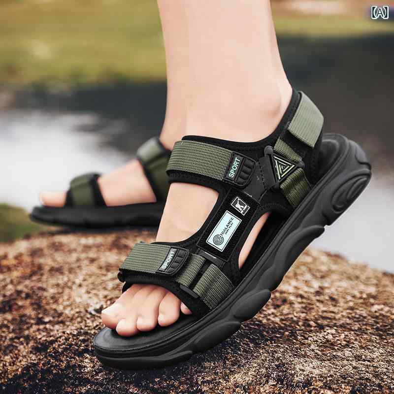サンダル メンズ 夏用 アウトドア 登山 防滑 耐摩耗 ソフトソール クッション性 軽量 ティーン スポーツシューズ ハイキング トレッキング 屋外 アクティブ 耐久性 グリップ 快適 歩きやすい