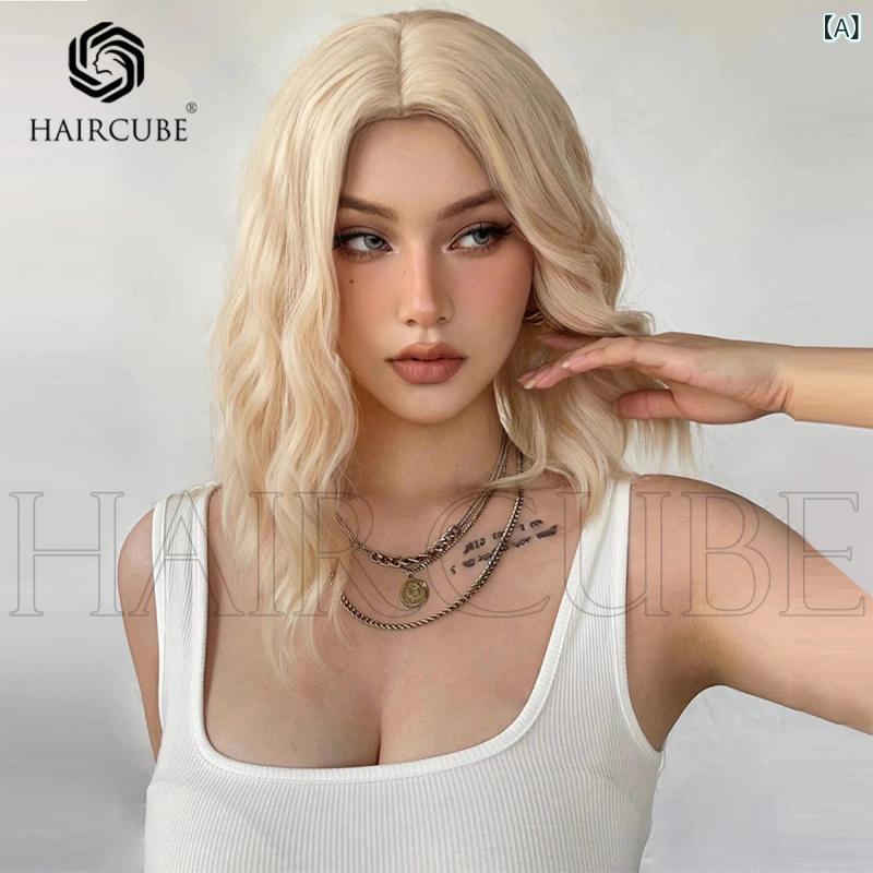 Other - ウィッグ ブロンド ショート カール 中分け 前髪 フルヘッド 女性用 日常使い 軽量 自然な仕上がり