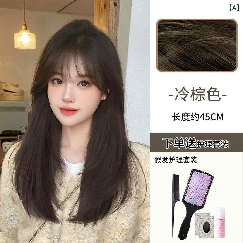 Other - ウィッグ 女性用 フルウィッグ リアルヘア スタイリッシュ レイヤーカット 中長ヘア 軽内巻き 鎖骨丈 ナチュラル 日常使い 合わせやすい キュート ヘアスタイル