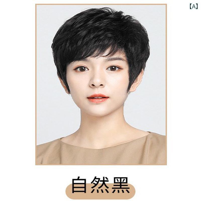 Other - ウィッグ 女性用 夏 短髪 自然 髪 フルヘッド リアルヘア 快適 通気性 軽量 日常使い