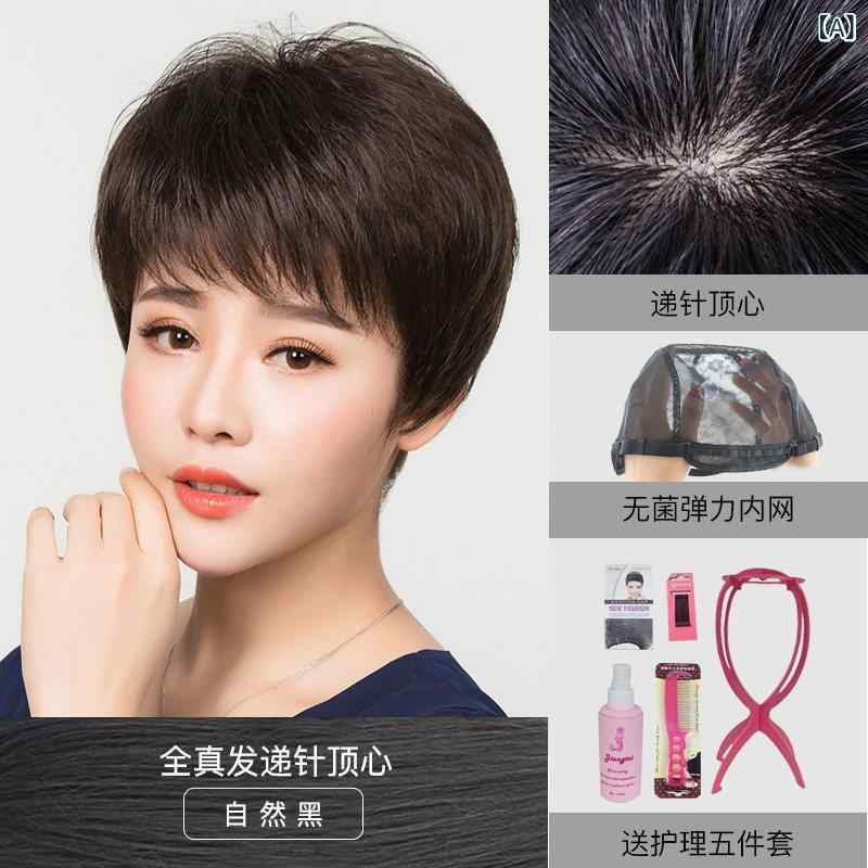 Other - ウィッグ 女性用 向け ショートヘア 人毛 フルカバー 自然 リアル 日常使い 軽量 快適