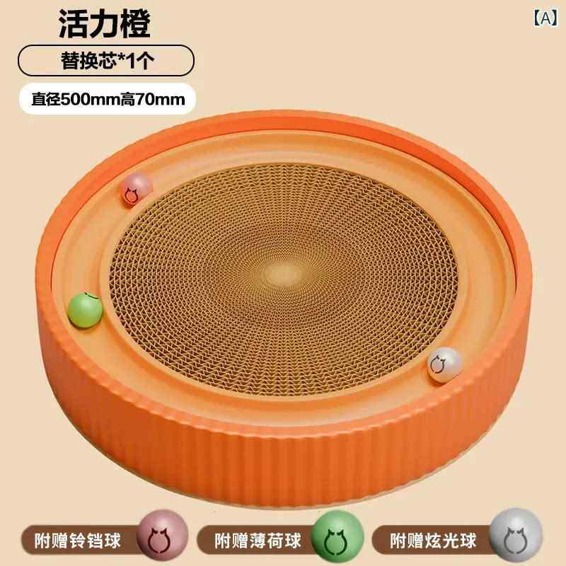 ベネフィメントショップの猫用爪とぎ 玩具 爪研ぎハウス ダンボール製 転がるボール付き 耐久性抜群 削りカス出にくい 循環式おもちゃ 遊び場 ストレス解消 運動不足対策 追いかけっこ 狩猟本能刺激 面白い猫用品 室内飼い 飽きない 丈夫 高密度瓦楞紙 安全素材 安心設計 おもち｜アングル2