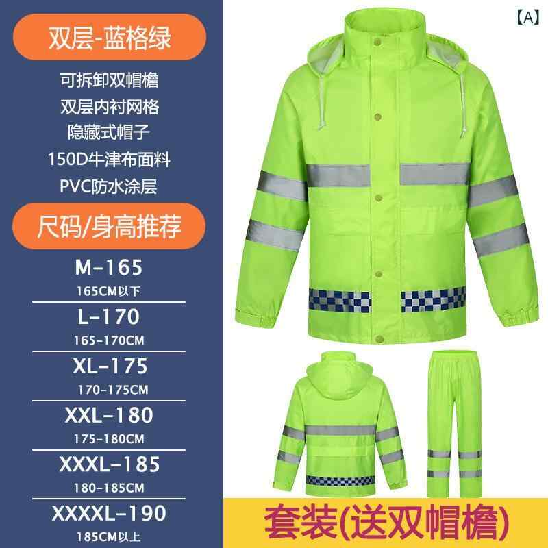 ベネフィメントショップのレインウェア 男性用 メンズ 上下セット 雨合羽 レインスーツ 反射材付き バイク 自転車 通勤 通学 屋外作業 釣り 登山 軽量 防水 透湿 撥水加工 防風 耐久性 丈夫 セットアップ 雨具 ズボン ジャケット 大きいサイズ プラスサイズ ゆったり 体｜アングル2