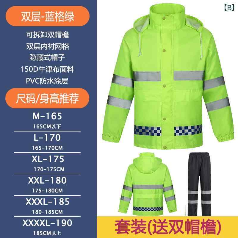 ベネフィメントショップのレインウェア 男性用 メンズ 上下セット 雨合羽 レインスーツ 反射材付き バイク 自転車 通勤 通学 屋外作業 釣り 登山 軽量 防水 透湿 撥水加工 防風 耐久性 丈夫 セットアップ 雨具 ズボン ジャケット 大きいサイズ プラスサイズ ゆったり 体｜アングル3