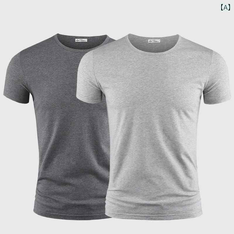 短袖Tシャツ メンズ クルーネック 無地 接触冷感 綿素材 スリムフィット 夏用 インナー トップス 吸湿速乾 軽量 普段使い