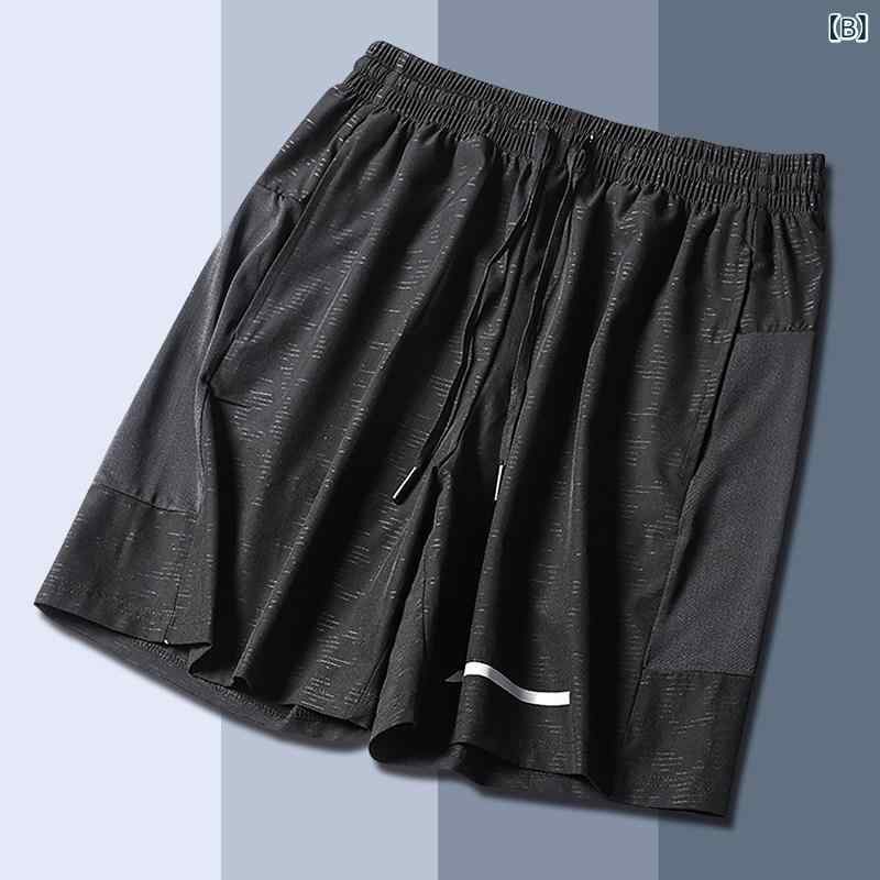 ベネフィメントショップのハーフパンツ メンズ 夏用 接触冷感 薄手 速乾 メッシュ 5分丈 弾力 通気 バスケットボール フィットネス ランニング スポーツ アウトドア 男性用 ショーツ｜アングル2