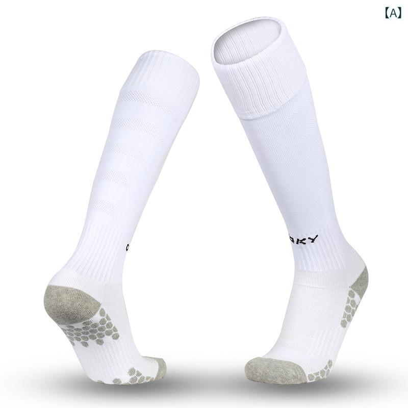 Stockings - 靴下 メンズ レディース キッズ サッカー トレーニング 長筒 中筒 厚手 滑り止め タオル底 クッション スポーツ用 室内 屋外 吸湿速乾 伸縮性