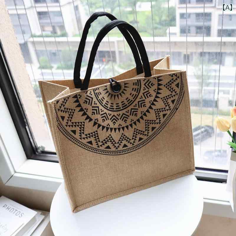 Shopping Bags, Ecology Bags - トートバッグ レディース 大容量 キャンバス 麻布 ママバッグ 通勤用 ショッピング 普段使い 軽量 丈夫 肩掛け ハンドル 鞄