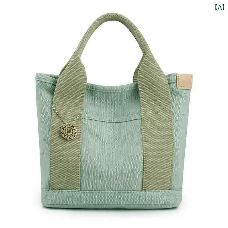 Shopping Bags, Ecology Bags - レディース ハンドバッグ キャンバス生地 多格子 レイヤード 通勤用 ママ外出用 小型 収納ポケット スタイリッシュ 普段使い 軽量 形状 機能性