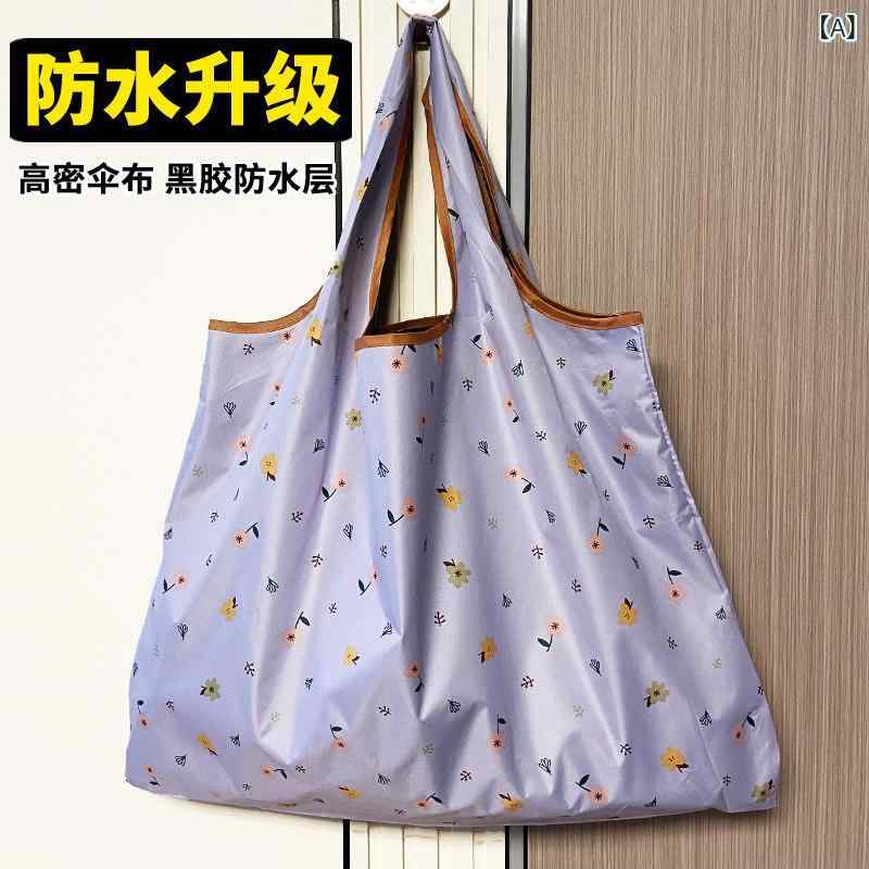 Tote Bag Type - エコバッグ 防水 折りたたみ 手提 片肩 大容量 スーパー ショッピング 野菜 買い物 ポリエステル 軽量 日常使い トートバッグ 環境配慮 収納便利