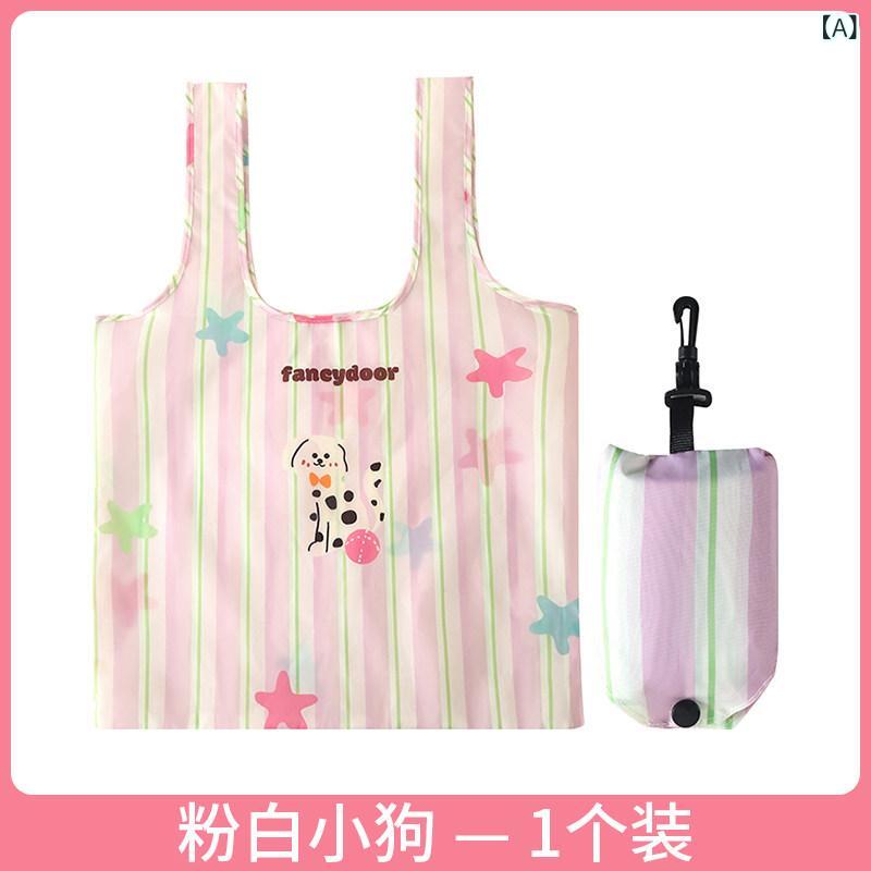 Tote Bag Type - エコバッグ トートバッグ キャラクター柄 大容量 折りたたみ 携帯便利 手提 ショルダー かわいい 雑貨入れ 買い物鞄 環境配慮 軽量 普段使い 再生素材