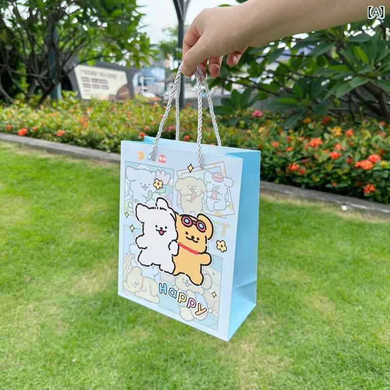 かわいい 子犬柄 ギフトバッグ 誕生日 プレゼント 新学期 ギフト 幼稚園 お菓子 収納 ハンドバッグ 包装バッグ 手提 袋 ランチタイム 収納 アイテム
