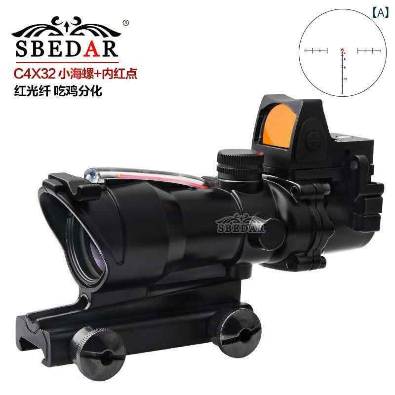 光学機器 模型 スコープ スコープモデル ACOGタイプ 4倍率 高性能 光ファイバー 十字レティクル 高精細 精密 照準器 射撃訓練用 練習用 狙撃 遠距離 観測用 装備品 サバイバルゲーム サバゲー ミリタリー アウトドア 弾弓アクセサリー 射撃補助