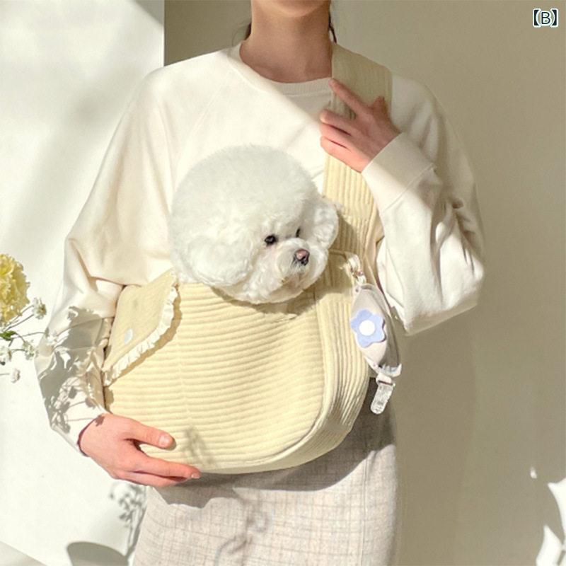 ペット バックパック 猫 犬 中小型犬用 斜めがけ キャリー 外出 旅行 透気 便携 キ...