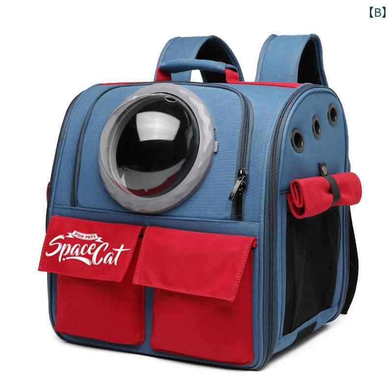 ベネフィメントショップのペットキャリー リュック 犬猫用 帆布 鞄 大容量 バックパック 外出用 通気性 軽量 持ち運び便利 散歩 アウトドア 通院 防災 避難 災害時 多機能 ショルダー ペット用キャリーバッグ 犬猫兼用 丈夫 肩掛け 背負える キャリーケース キャリーバック｜アングル3