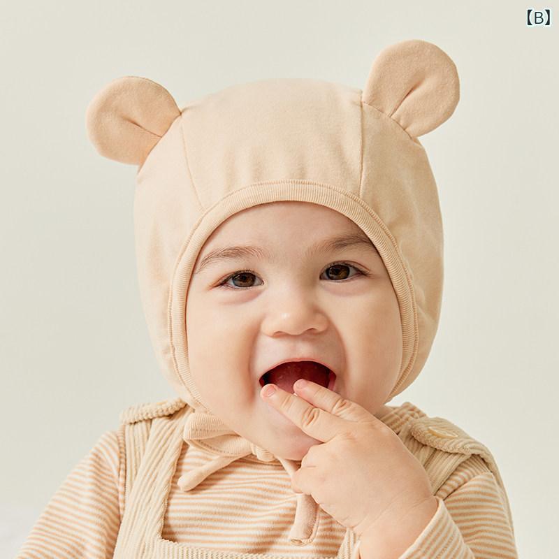 ベビー 帽子 春秋 耳あて 新生児 赤ちゃん 綿 柔らかい 肌触り 良い 綿素材 保護 ...