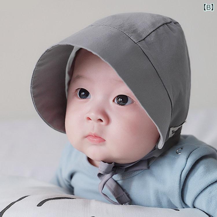 ベビー 男の子用 紫外線防止 日よけ帽子 つば広 薄手 夏春秋 外出用 軽量 UVカット...
