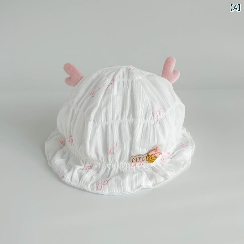 ベビー 帽子 春夏 薄手 ガーゼ 漁夫帽 新生児 日よけ キャップ 通気性 軽量 赤ちゃん 首元カバー 外出用 紫外線対策