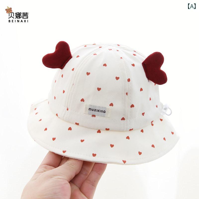 Hats - ベビー帽子 女の子用 フィッシャーマンハット UVカット 日よけ 薄手 軽量 調節式 春夏秋 乳幼児 日常使い 公園用 散歩