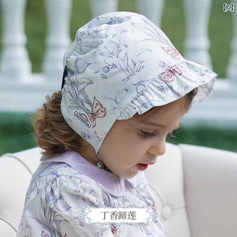 ベビー帽子 女の子 新生児用 かわいい レース フリル 日よけ UVカット 夏用 軽量 ...