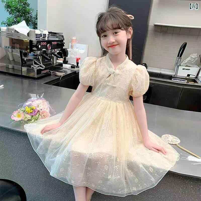 ドレス 女の子 夏用 中国風 プリンセス 漢服風 ワンピース 子供服 かわいい 軽やか...
