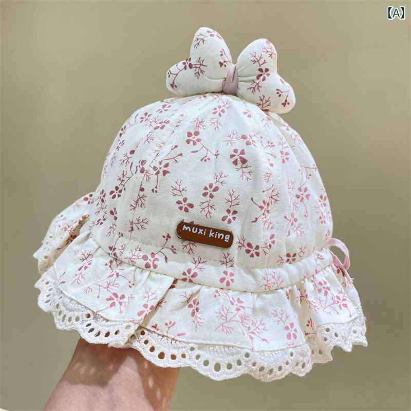 ベビー帽子 女の子 春秋 薄手 かわいい プリンセス ボンネット 日よけ フィッシャ...