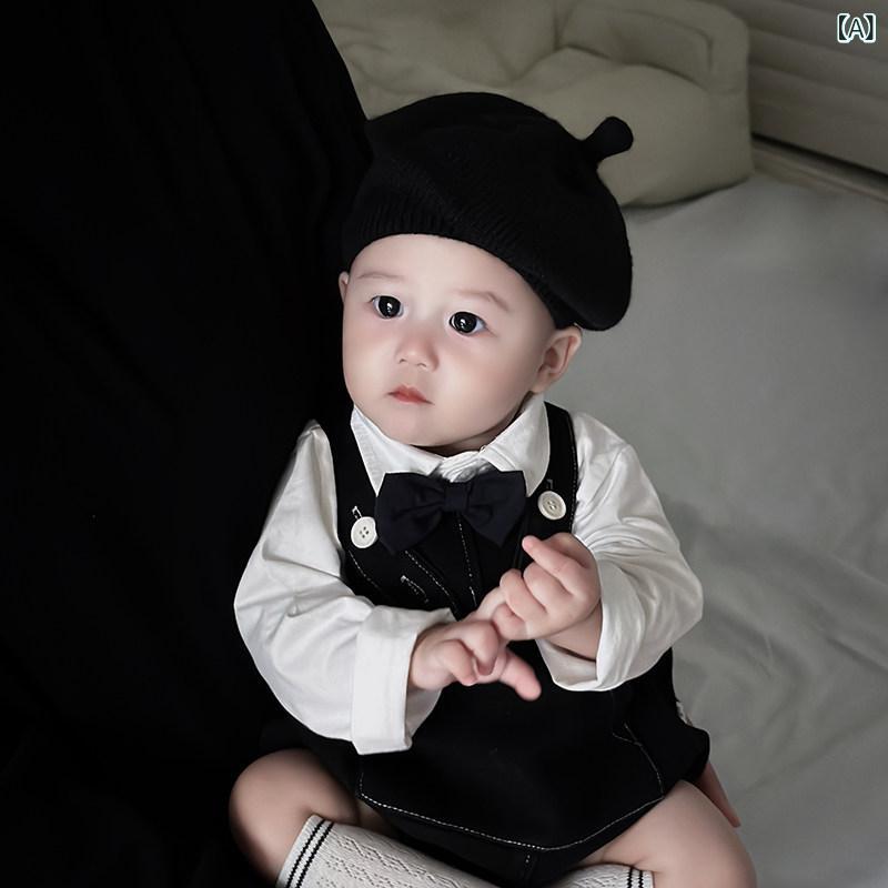 Hats - ベビー キッズ 帽子 春秋 ニット ウール ベレー帽 パンプキンハット 韓国風 男女 赤ちゃん用 ファッション スタイリッシュ 柔らかい素材 日常使い