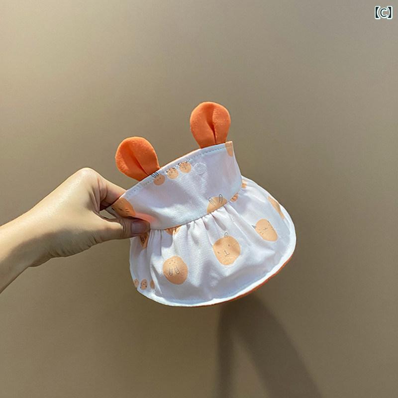 ベネフィメントショップのベビー帽子 キッズ 夏用 日よけ 大つば 防晒 通気性 軽量 UVカット 子供用 太陽帽 麦わら風｜アングル3