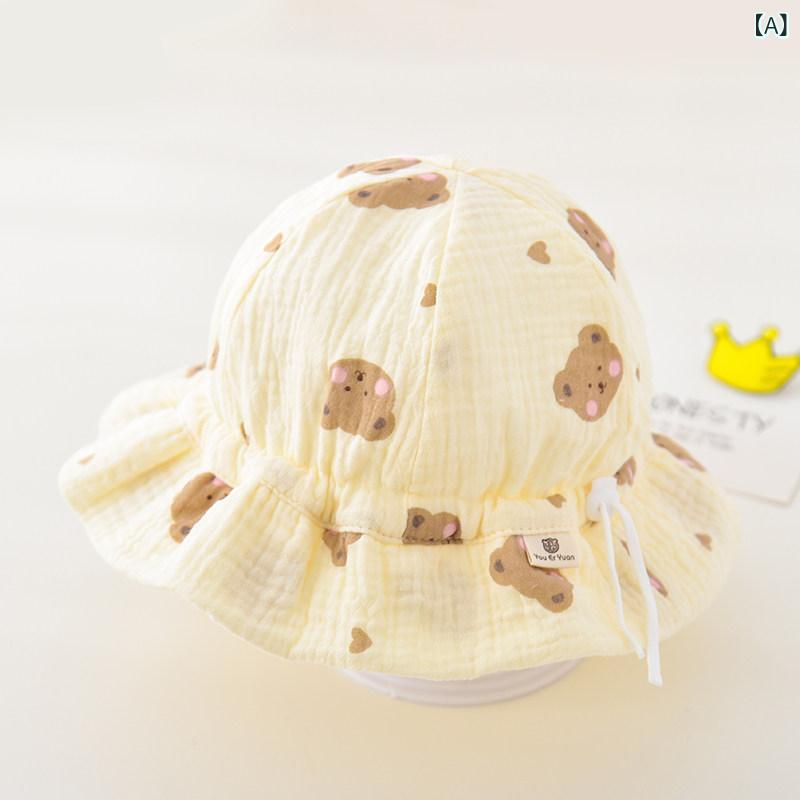 ベビー帽子 女の子 春夏 フィッシャーマンズハット 新生児用 かわいい キュート 日よけ 紫外線対策 ボンネット型 コーディネート自在 柔らかい素材 軽量 外出用