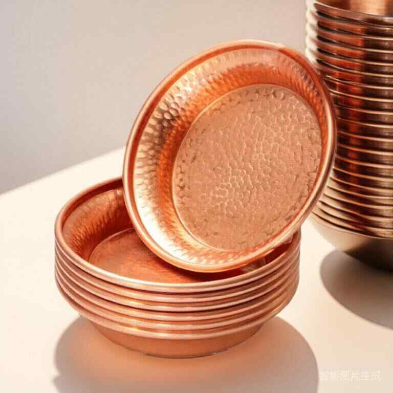 仏具 香炉皿 ネパール製 銅製 厚手 仏堂用 デスクトップ 置物 赤銅 紫銅 手工細工 伝統工芸 インテリア 飾り 宗教用 供え物 皿 卓上 アクセサリー
