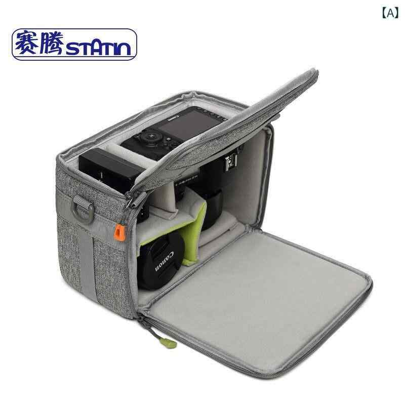 Collection Cases - カメラバッグ 厚手 防震 耐圧 多機能 斜めがけ ショルダー アウトドア 旅行用 デジタル レンズ 収納 ケース 保護 アクセサリー