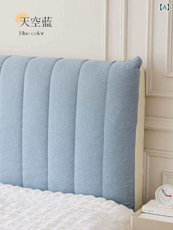 Bed Covers （Bedspreads） - ベッドヘッドカバー 厚手綿入り 高級感 木製ベッド背もたれ ソフトクッション フルカバー 汎用タイプ 防塵加工 寝室保護 クッション性