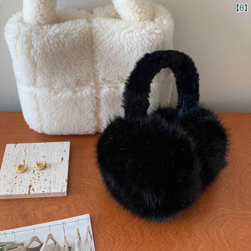 イヤーマフ 冬用 かわいい ふわふわ 毛皮 防寒 保暖 耳あて サイクリング ライディ...