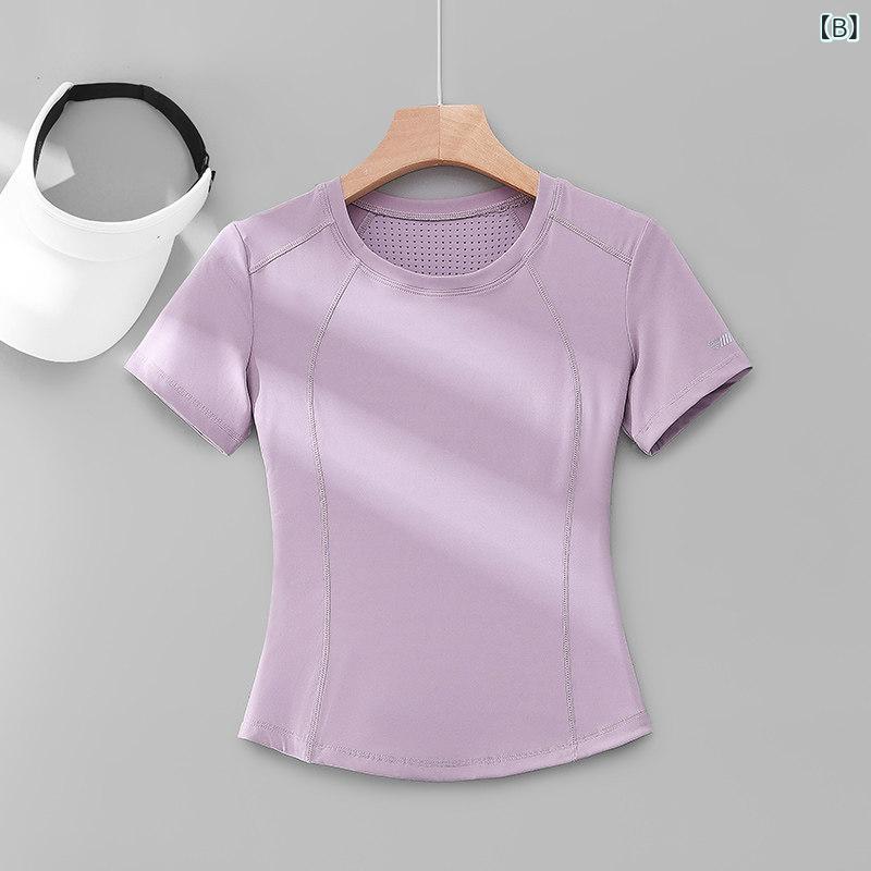 レディース 短袖 スポーツTシャツ 高級感 速乾 後ろポケット スマホ収納 ランニン...