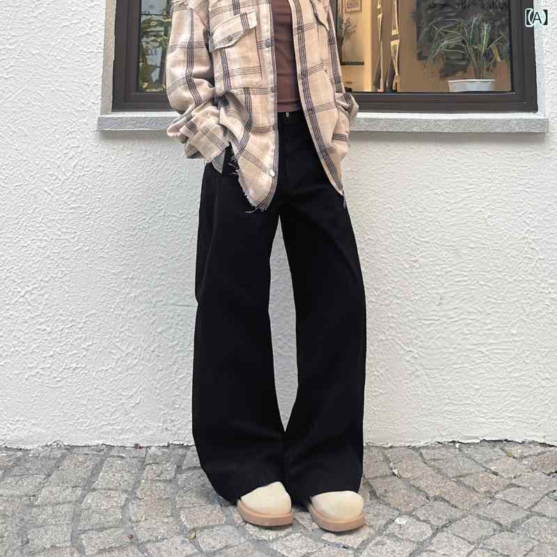 樂天商城 - レディース デニムパンツ ゆったり ストレート ロング ビンテージ アメリカンスタイル カジュアル 普段使い 万能 落ち感 スリム効果 ルーズフィット ボトムス