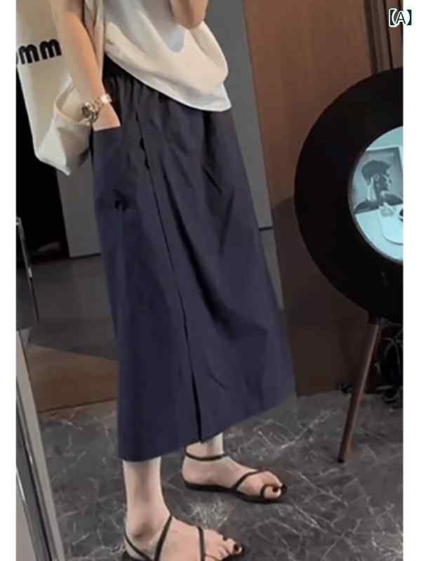 スカートパンツ レディース ハイウエスト ワイドレッグ 伸縮性 Aライン ゆったり カーゴ ビッグシルエット カジュアル 普段使い 快適 ボトムス