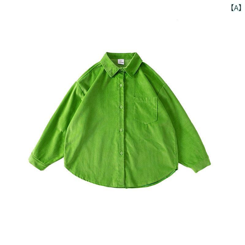 Other - キッズ ダンス 衣装 セット ストリート ヒップホップ ジャズ 春秋 コーデュロイ シャツ トップス 男孩 女の子 トレンド ファッション 子供服 パフォーマンス 普段使い