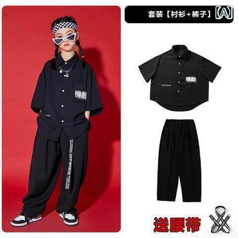 子供服 キッズ ストリートダンス パフォーマンス セット 男の子 女の子 夏用 ゆったり シャツ フィット ストリートファッション カジュアル ダンスウェア 軽量 吸湿速乾 動きやすい