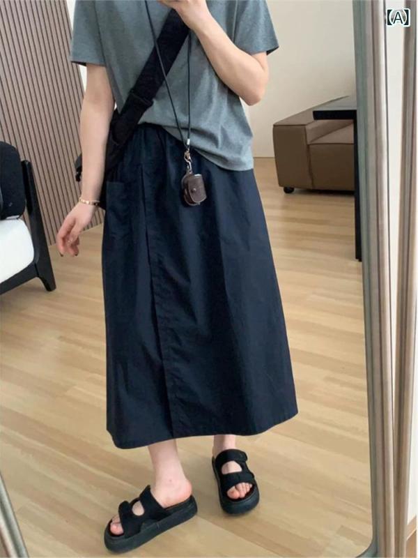 レディース スカートパンツ スリム効果 ゆったりスタイル スリット 無地 ゴムウエスト 伸縮性 韓国 カジュアル 脚長効果 ラフフィット 日常使い 快適素材