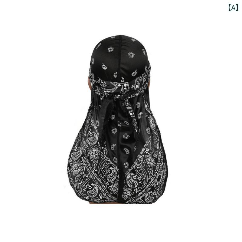 メンズ ヘッドラップ ヒップホップ スタイル ロングテール シルク調 素材 カシュー 花柄 ストリート ダンス 用 ラップ アクセサリー 普段使い 軽量 伸縮性 高い