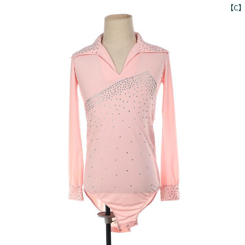 ベネフィメントショップのフィギュアスケート 連体服 男児用 成人用 パフォーマンス衣装 試合用 試験用 ジルコニア装飾 伸縮性素材 キラキラデザイン アイススケートウェア ボディスーツ スポーツウェア｜アングル3