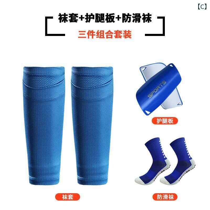 サッカー 男性用 中筒 脛当て 固定ソックス 二層 通気性 防滑 スポーツ トレーニン...