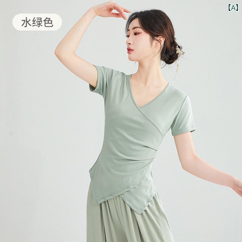ダンスウェア 女性用 レトロ舞 中国舞 セット 長袖トップス ダンスパンツ 練習着 伸縮性素材 ボディライン 吸湿速乾 軽量 トレーニング